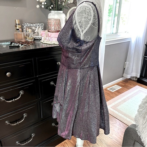 Blondie Nites by Stacy Sklar Glitter Iridescent Mini Dress Size 11 - Picture 8 of 15